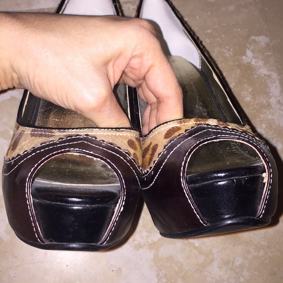 Mix platform animal print peep toe shoes - Picture 5 of 5